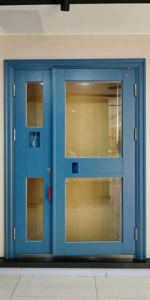 steel glass doors double leaf metal glass door