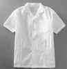 Summer hospital nurse uniform medical scrubs sets short sleeve Single-breasted button unisex white shirt free embroidery logo