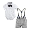 Summer short sleeve gentle infant baby boy clothes romper set