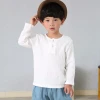 Summer T Shirts New Toddler Comfortable Tops Baby Boy Girl  Linen Cotton Tee Children Clothing Kids Button 80-130CM