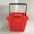 Import Supermarket and store red  shopping basket PP plastic material  with single hand lever from China