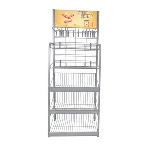 Supermarket Shelf Display Metal Material Retail Display Stands Racks