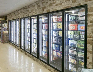Supply glass door and frame solution for display cold room