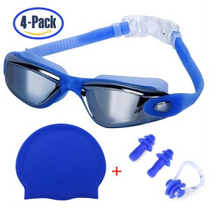 swim goggles swim cap nose clip and earplug sets for adult