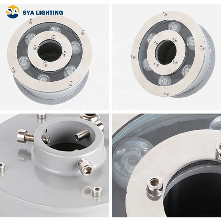 SYA-502 OEM LED fountain ring light 6w 304 Stainless Steel LED Fountain Light 9w LED Underwater Light