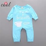 tasty tea and biscuit printed bodysuit newborn long sleeves baby clothes