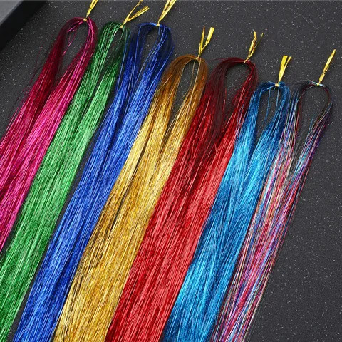 Buy Thai Hair Silk Tinsel Heat Resistant 22colors 93cm 120cm Diamond ...