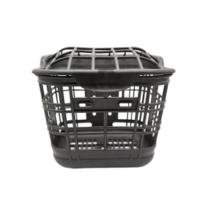 The front basket of the Black Plastic Electric Bicycle