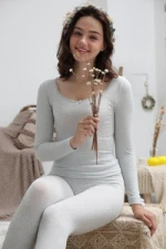 Thermal Long Johns Sets 2 Pcs Underwear Top And Bottom For Women