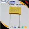 Through hole package yellow plastic box mpx 0.1uf capacitor components