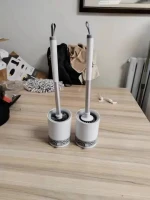 Toilet Bowl Brush & Holder Handle Toilet Cleaner Ventilated Toilet Brush Caddy For Sanitary Storage