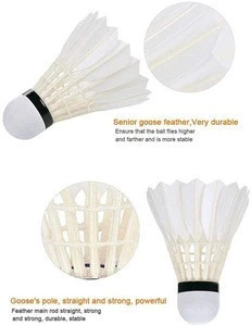 Top Quality Goose Feather Badminton Ball Shuttlecocks with softwood