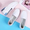 TPR sole cow leather upper loafers non-slip white female hospital nursing shoes for nurse