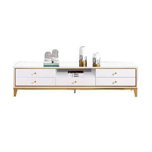 TV Stand model Specific Use and Modern Appearance Stainless Steel hot sale white marble corner tv stand