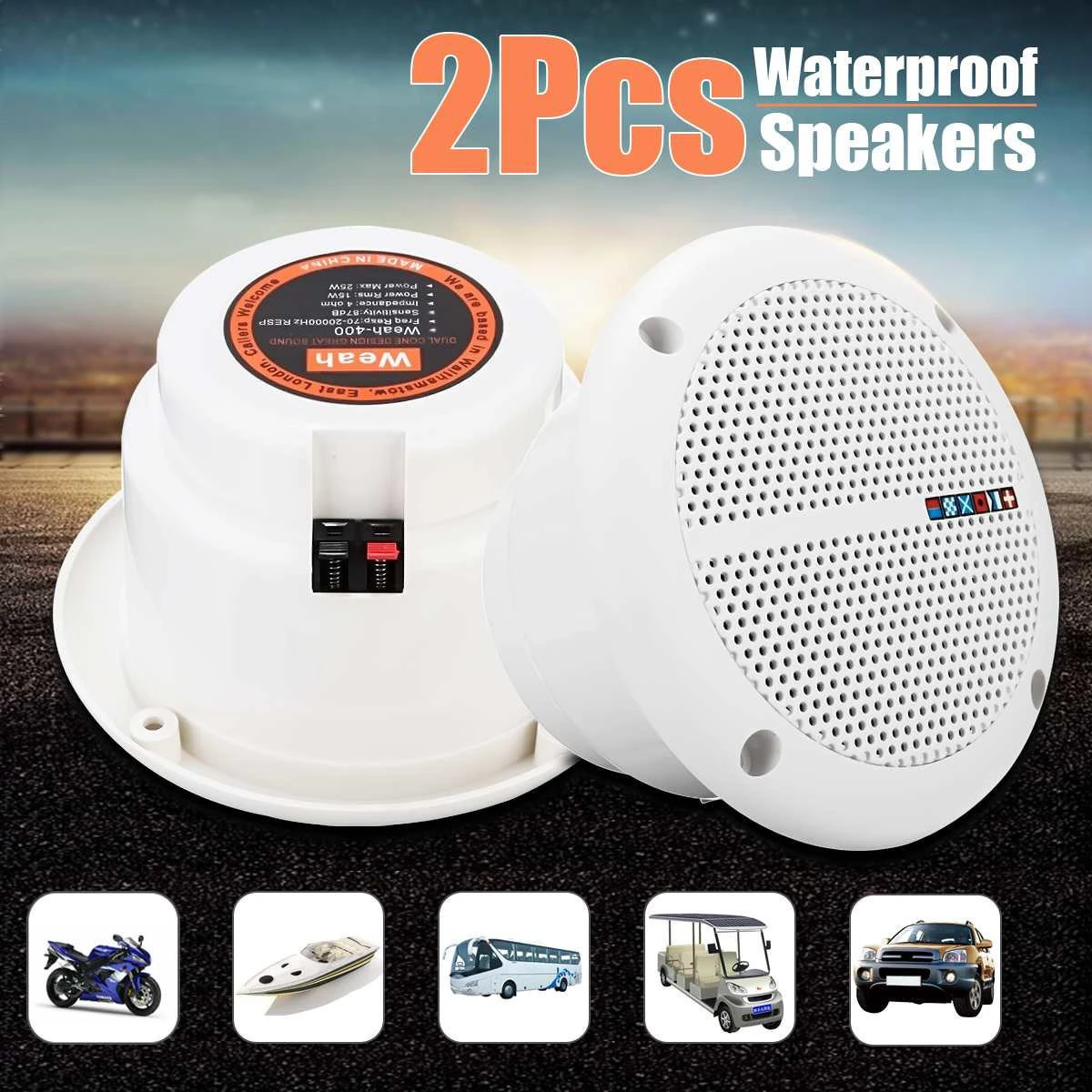 Twins 6.5 inch 25W Waterproof High Quality Portable Speaker For Kitchen Bathroom Outdoor Home Theatre System Speakers
