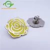Unique Custom Metal Colorful Green Red Yellow Rose Flower epoxy domed lapel pin