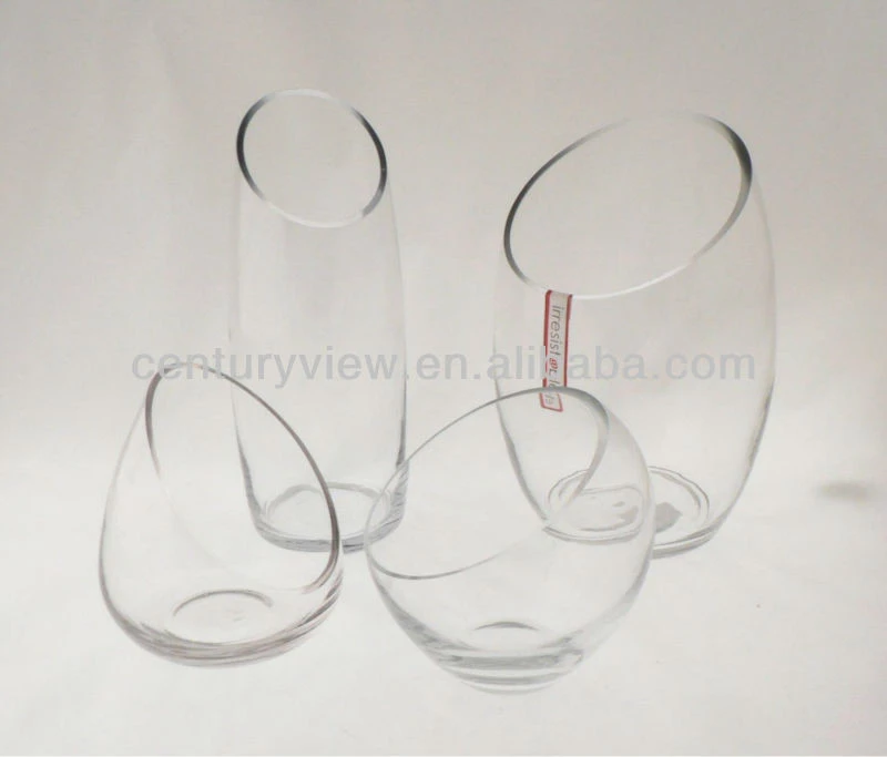 unique shape clear flower vase crystal glass