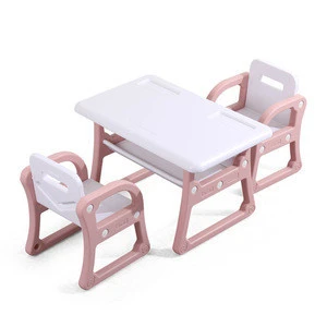 Updated home children furniture double kid character study table and chair set