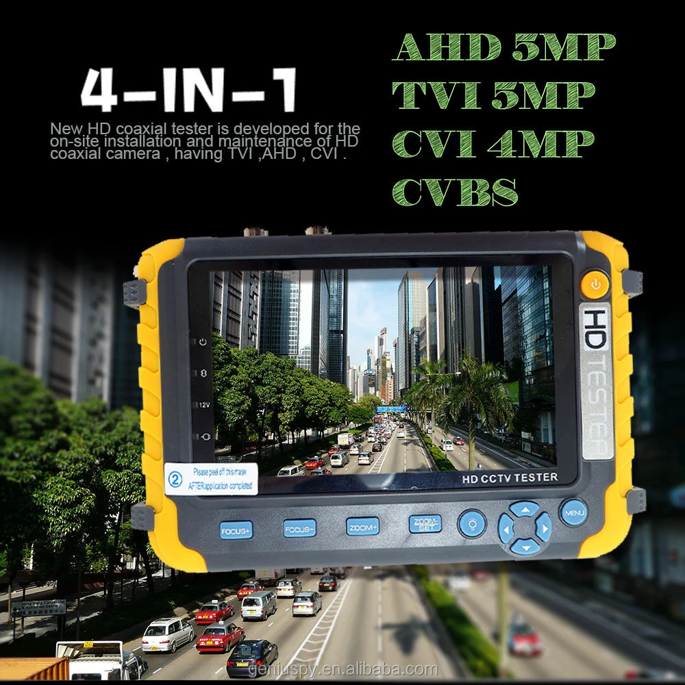 Upgraded IV8W 5 inch CCTV Tester Monitor 5MP 4MP TVI AHD CVI CVBS Security Camera Tester PTZ Audio VGA HDMI-compatible