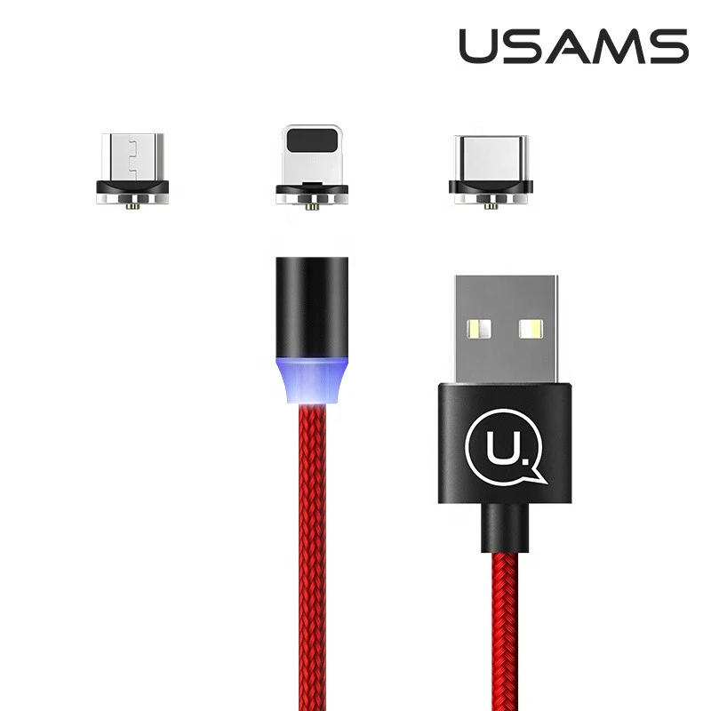 USAMS US-SJ438  3IN 1 Magnetic Charging USB Cable U-sure Series 1m