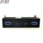 USB Hub 3.5 Inch Floppy Drive Front Panel 2 Port USB 3.0 + 2 Port USB 3.1 Type C 20Pin Connector For Desktop Computer
