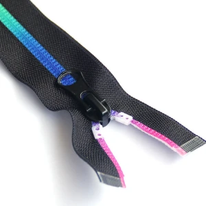 UYY High Quality Eco-Friendly Rainbow Stripe Printed Open End NO.5 Nylon Zipper