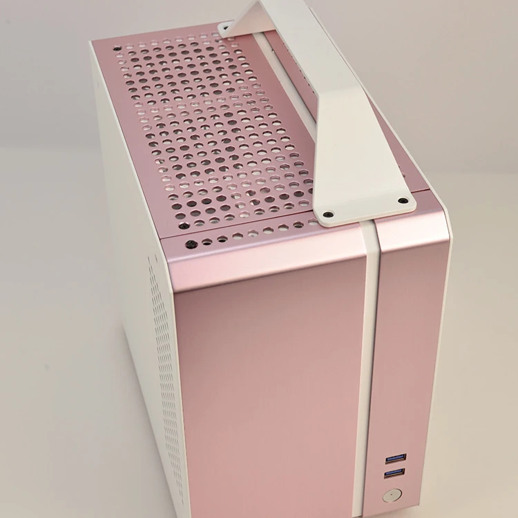 Very nice pink aluminum alloy itx computer case
