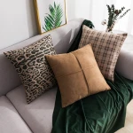 Vintage Sublimation Velvet Suede Leopard Decor Cushion Cover Set of 5