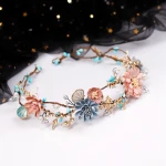 wedding tiaras bride tiara beaded baroque flower headband and crowns wedding accessories crown bridal tiara