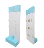 White color slatwall cell phone accessories display hooks with clear acrylic price tag for retail store