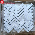 White marble stone mosaic,white marble floor water jet mosaic tile