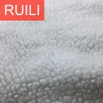 white 100 polyester 8mm pile knit faux sherpa fleece fabric for jacket lining