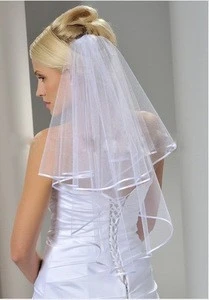 Wholesale 2 Layer Ribbon Elbow Length Wedding Bride Veil