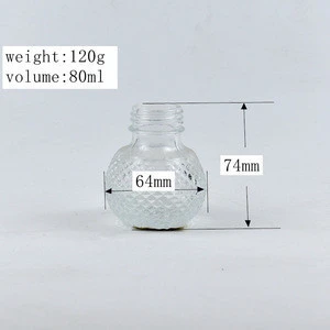 Wholesale ball shape 80ml glass spice jar with algam amp