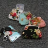 wholesale canvas coin purse fashionable cute girl embroidery wallet oval squeeze coin purse