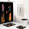 Wholesale Cartoon Waterproof Shower Curtain Holder Set Bathroom Custom Design Polyester Bathroom Curtain With Hooks Set