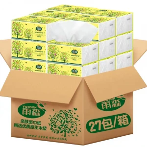 Wholesale Cheap papel higienico recycled pulp 2/3 ply facial tissue paper for home