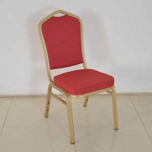 Wholesale Cheap Used Luxury Stackable Red Fabric Gold Frame Hotel Wedding Banquet Chairs For Sale