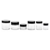 Wholesale Custom 5g 10g 20g 30g/50g/100g 120g 260g Clear Face Moisturizer Cream Glass Cosmetic Jar With Black Sealing Top Lid