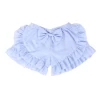 Wholesale Double Ruffle Soild Color Seersucker Shorts for Girls