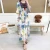 Import Wholesale Lace-up Spring Summer Chiffon Floral Printed Vestidos Long Robes Short Sleeve Vintage Maxi Dresses Womens from China