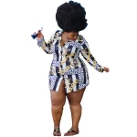 Wholesale long sleeve plus size tops printed ladies' blouses woman tops fashionable