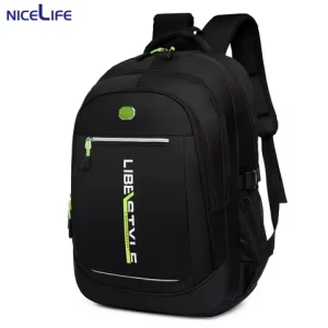 Wholesale Mens Backpack Custom Logo Large Travelling Rucksack School Backpack Bag Black