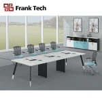 Wholesale office desk furniture 8 person table top partition workstation partition white desk staff commercial furniture