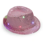 Wholesale shiny sequins cowboy party stage led glow formal hats