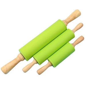 Wholesale Silicone Baking Rolling Pin with Wood Handle