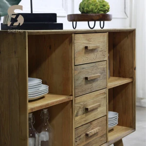 wholesale solid pine wood storage cabinet drawers chest buffet sideboard living dining room storage cabinet sideboard