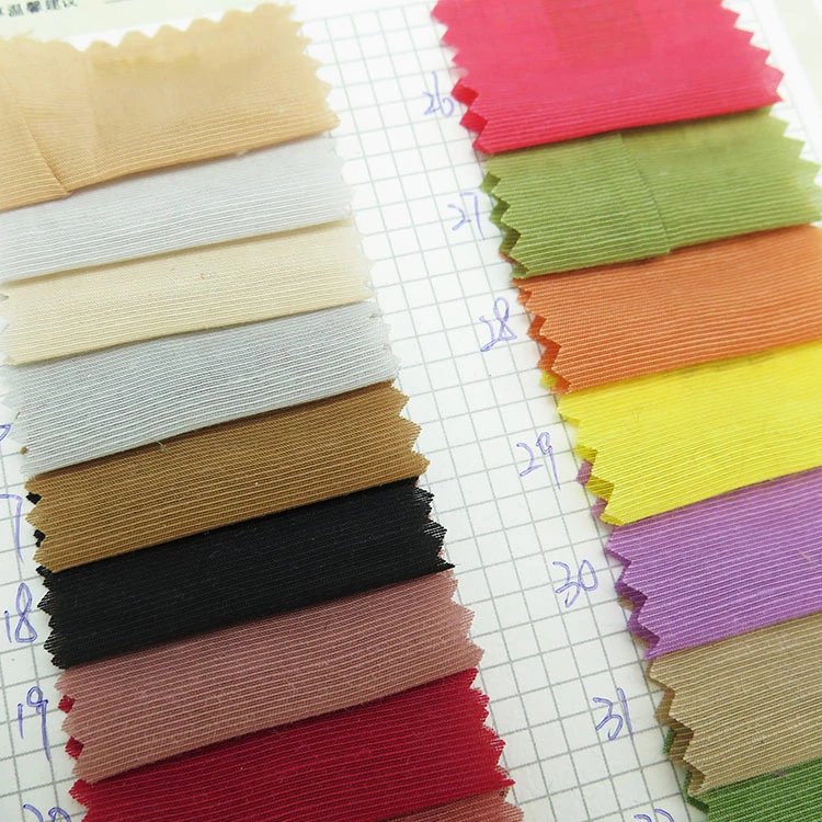 wholesale woven plain style 35% nylon 55% Tencel 10% hemp transparent gauze mix fabric for women shirt, dresses, ect