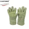 Withstand 500 Deg.C Green Felt of Para-aramid Mixed with Carbon Fiber Heat Resistant Reinforced Gloves for Metal Smelt