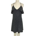 womens fashion ruffle knit fabric a line  sling cocktail dress